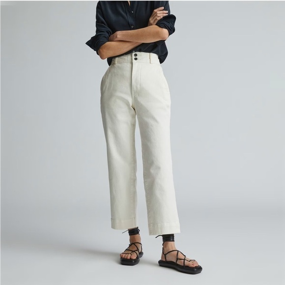 Everlane Pants - Everlane straight leg organic cotton trousers in bone women’s 4 four